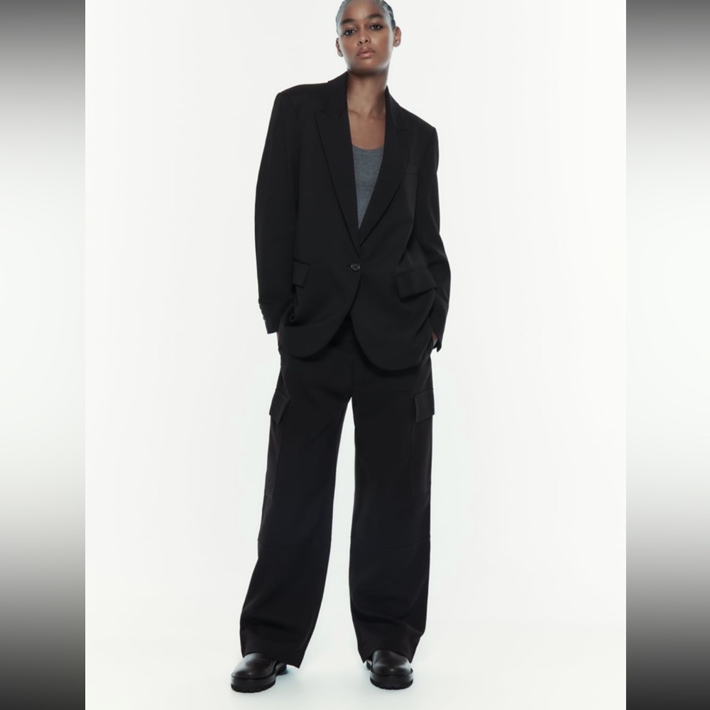 NWT ZARA straight cut buttoned blazer